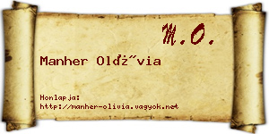 Manher Olívia névjegykártya